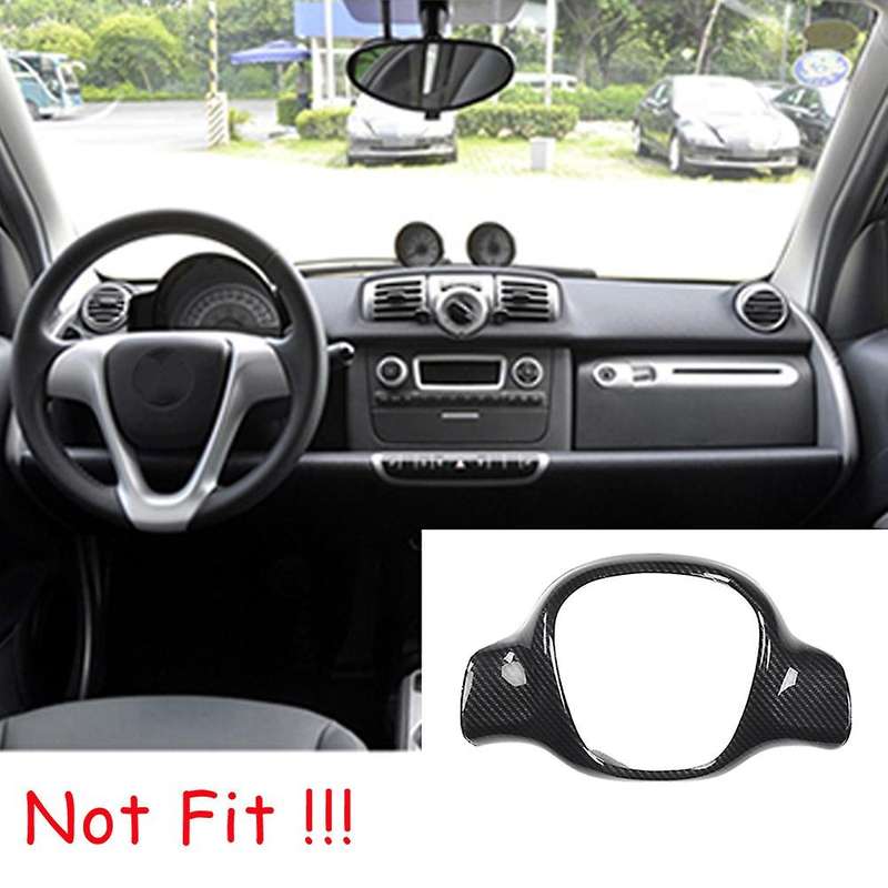 Carbon Fiber Car Steering Wheel Frame Decorative Sticker Accessories for 451 2009-2015
