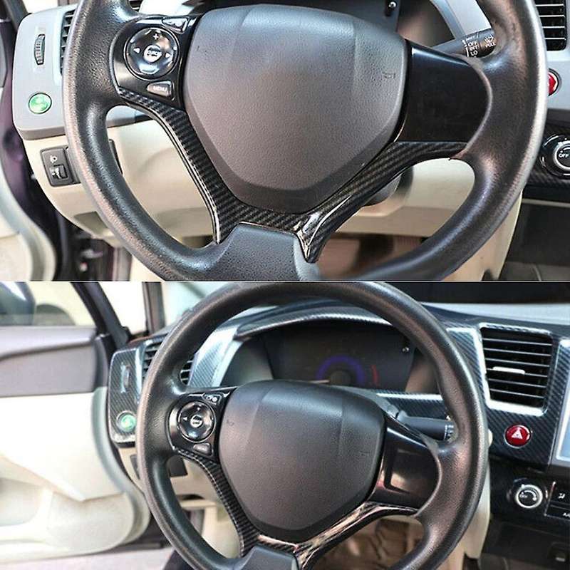 Carbon Fiber Car Steering Wheel Cover Panel Trim Decal for 2012-2015