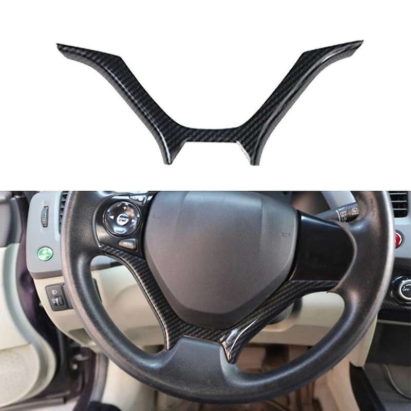 Carbon Fiber Car Steering Wheel Cover Panel Trim Decal for 2012-2015