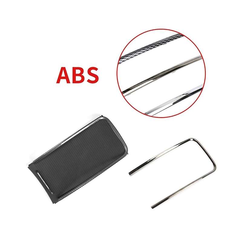 Carbon Fiber Car Water Cup Holder Trim Ring Console Box Storage Box Electroplating Strip for 2009-20