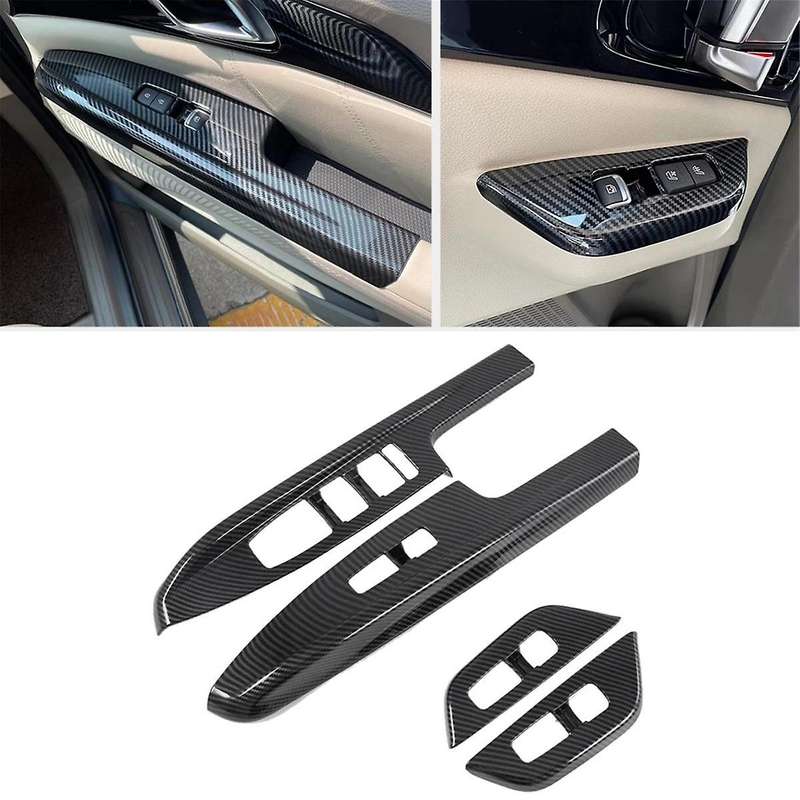 Carbon Fiber Car Window Glass Lift Switch Button Cover Trim for Carnival Ka4 2020 2021 2022