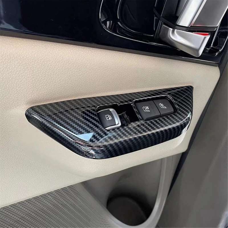 Carbon Fiber Car Window Glass Lift Switch Button Cover Trim for Carnival Ka4 2020 2021 2022