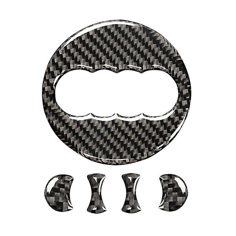 Carbon Fiber Car Steering Wheel Ring Trim Sticker Logo Decals Cover Decoration for  A3 A4 Q5 Auto St