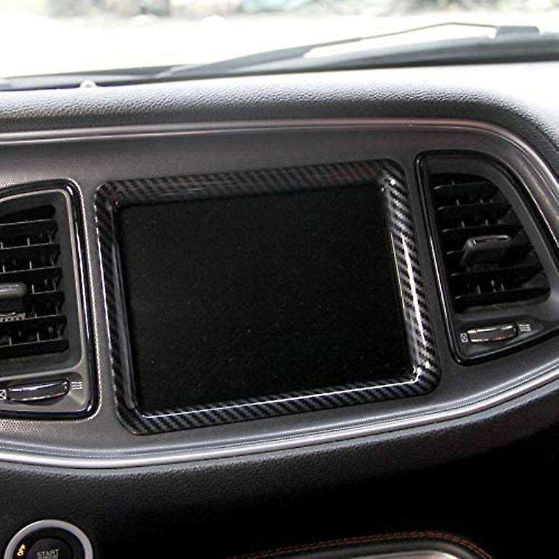 Carbon Fiber Center Console Dashboard Navigation Cover Trim Panel for 2015-2020