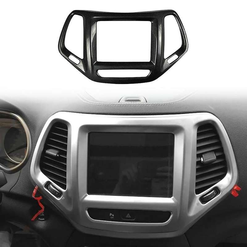 Carbon Fiber Center Console Dashboard Navigation Air Conditioner Outlet Cover Trim Panel for 2014-20
