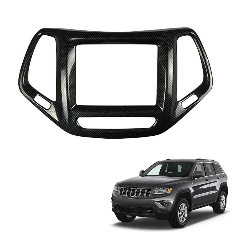 Carbon Fiber Center Console Dashboard Navigation Air Conditioner Outlet Cover Trim Panel for 2014-20
