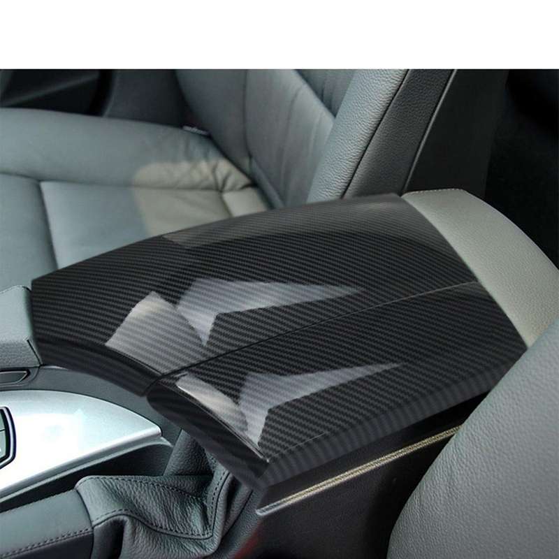 Carbon Fiber Center Console Armrest Panel Cover Trim for 5 Series E60 2004-2010 LHD Accessories