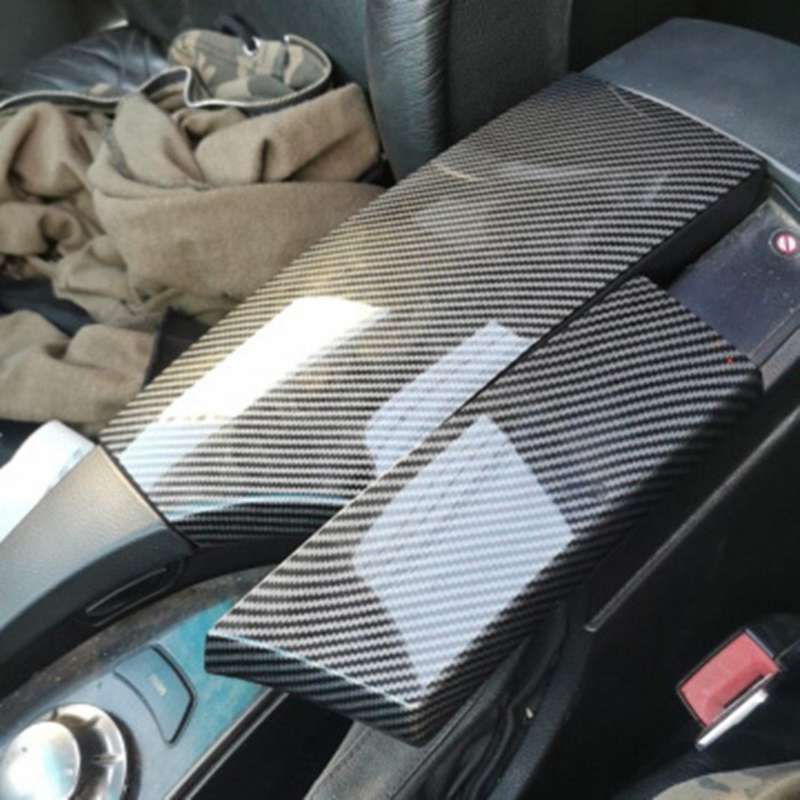 Carbon Fiber Center Console Armrest Panel Cover Trim for 5 Series E60 2004-2010 LHD Accessories