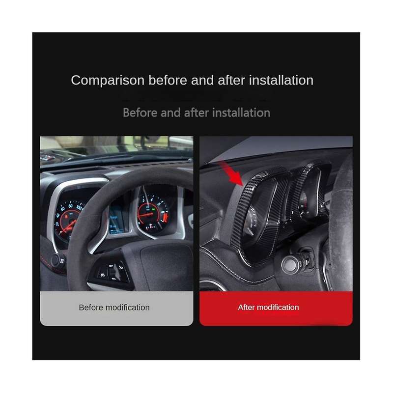 Carbon Fiber Center Console Instrument Dash Panel Cover Trim Front Dashboard Frame for 2010-2015