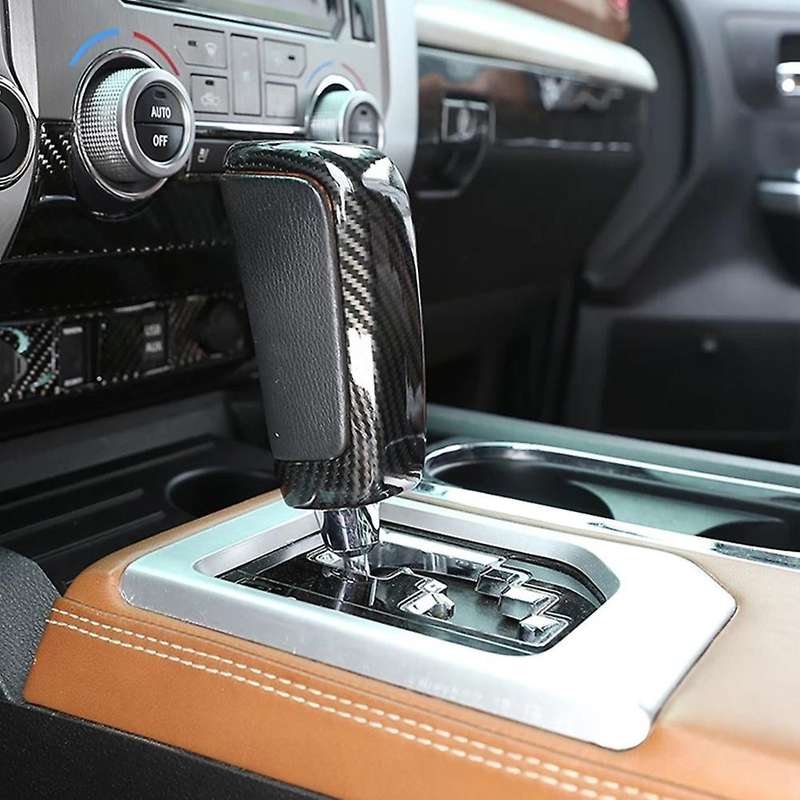 Carbon Fiber Center Console Gear Shift Head Cover Trim for - 2014- 2021