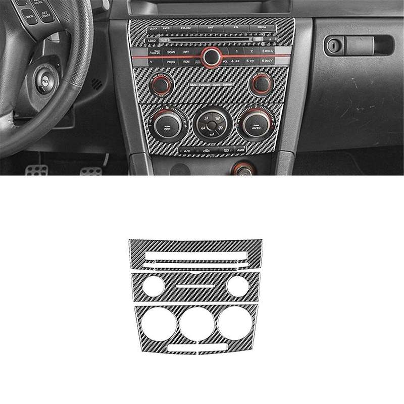 Carbon Fiber Center Console Gear Shift Panel Cover Trim Kit for 3 2004-2009 LHD Interior Accessorie