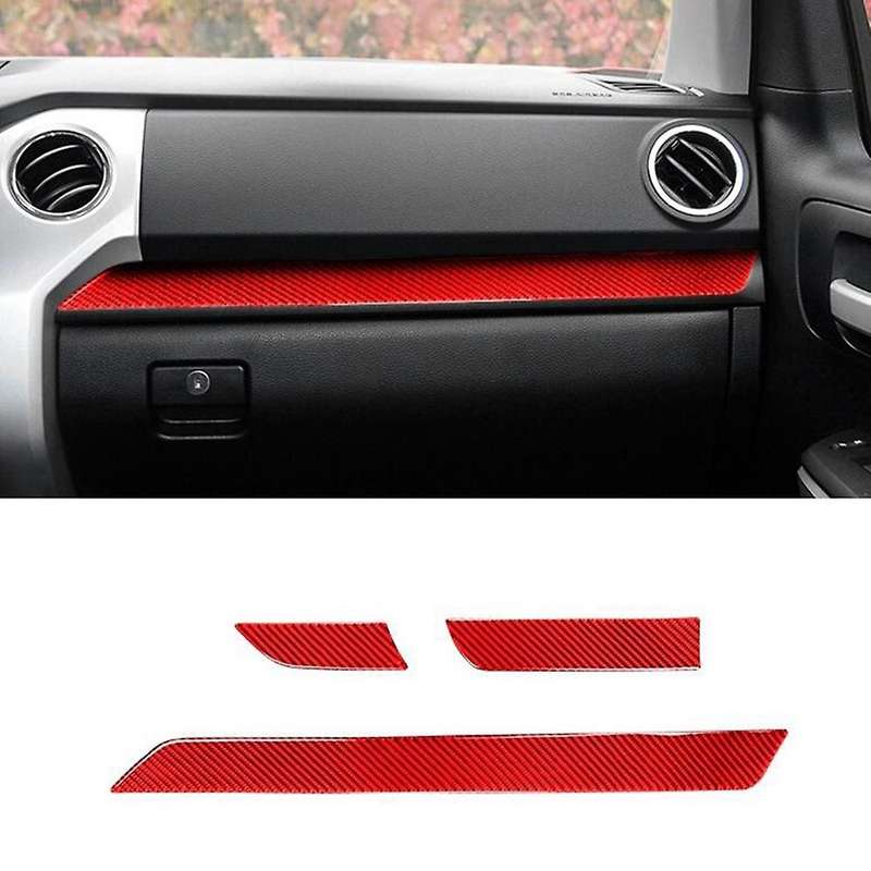 Carbon Fiber Center Console Decoration Strip Cover Trim for - 2014-2021 (Red)