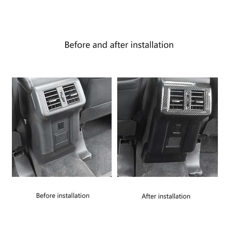 Carbon Fiber Center Console Rear Air Condition Outlet Vent Frame Sticker for 2019