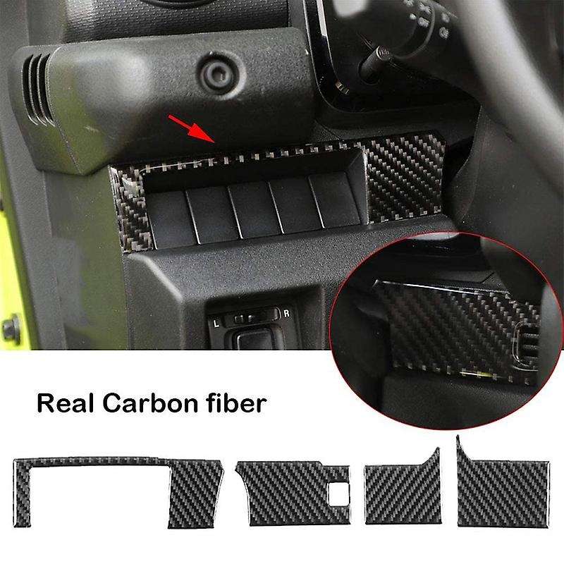 Carbon Fiber Center Console Panel Cover Trim Fit for Jimny 2019 2020 Car Interior Accessories