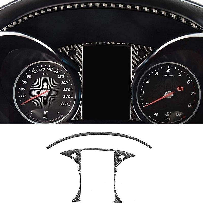 Carbon Fiber Center Control Console Panel Cover Fit for C-Class W205 GLC C180 C200