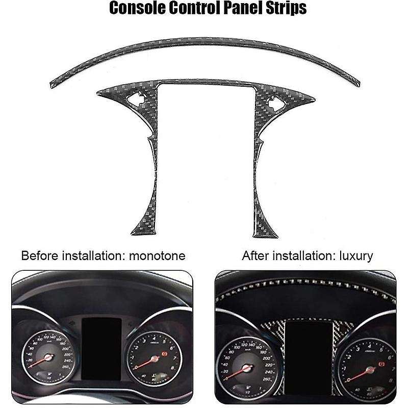 Carbon Fiber Center Control Console Panel Cover Fit for C-Class W205 GLC C180 C200