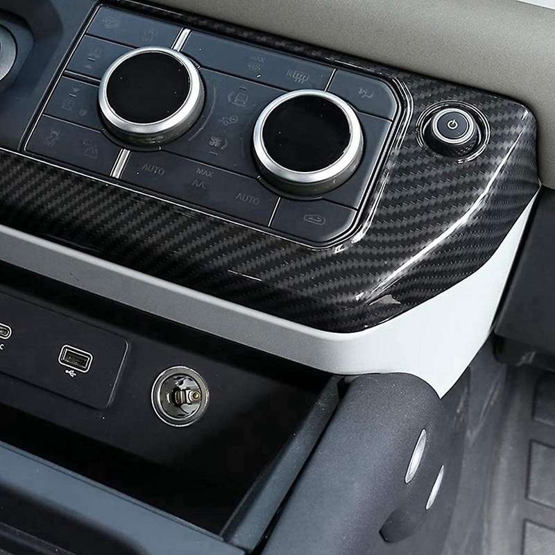 Carbon Fiber Center Control Air Conditioning Button Cover Trim Gear Shift Panel Frame for 2020 2021