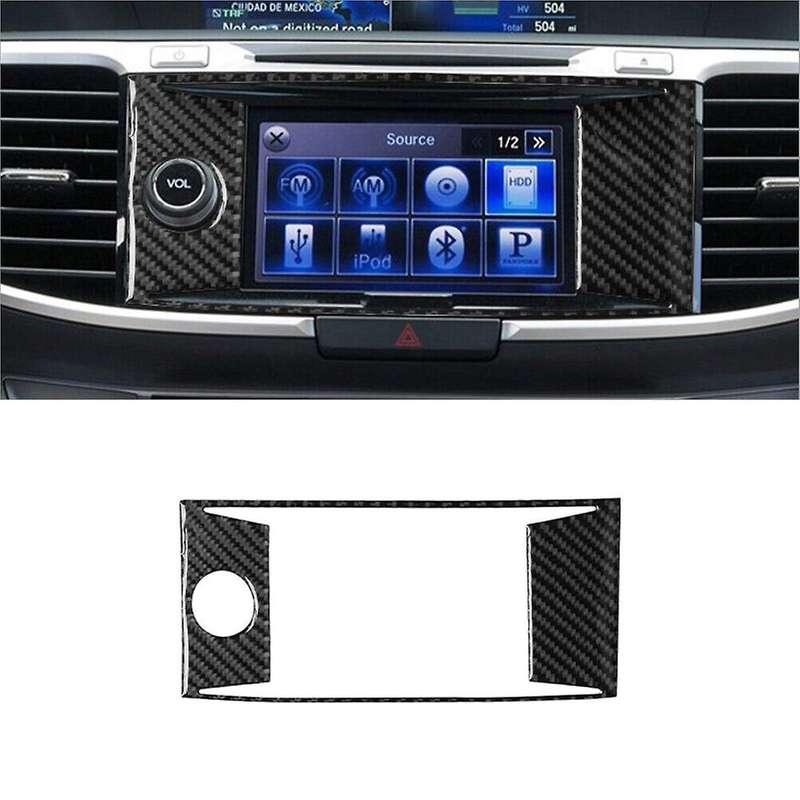 Carbon Fiber Central Console Panel Cover Trim for Accord 2013-2017 Type B