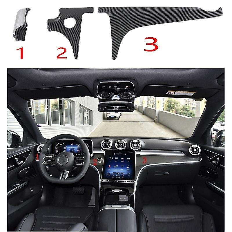 Carbon Fiber Center Control Panel Dashboard Strips Trim for W206 C Class C200 C260 C300 2022