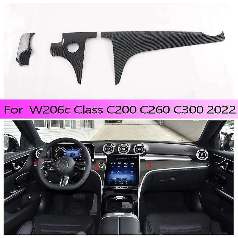 Carbon Fiber Center Control Panel Dashboard Strips Trim for W206 C Class C200 C260 C300 2022