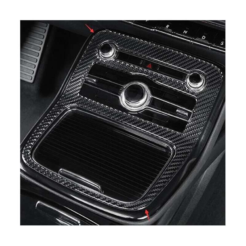 Carbon Fiber Central Control Water Cup Frame Trim Sticker Decoration for 2021 2022 Accessories