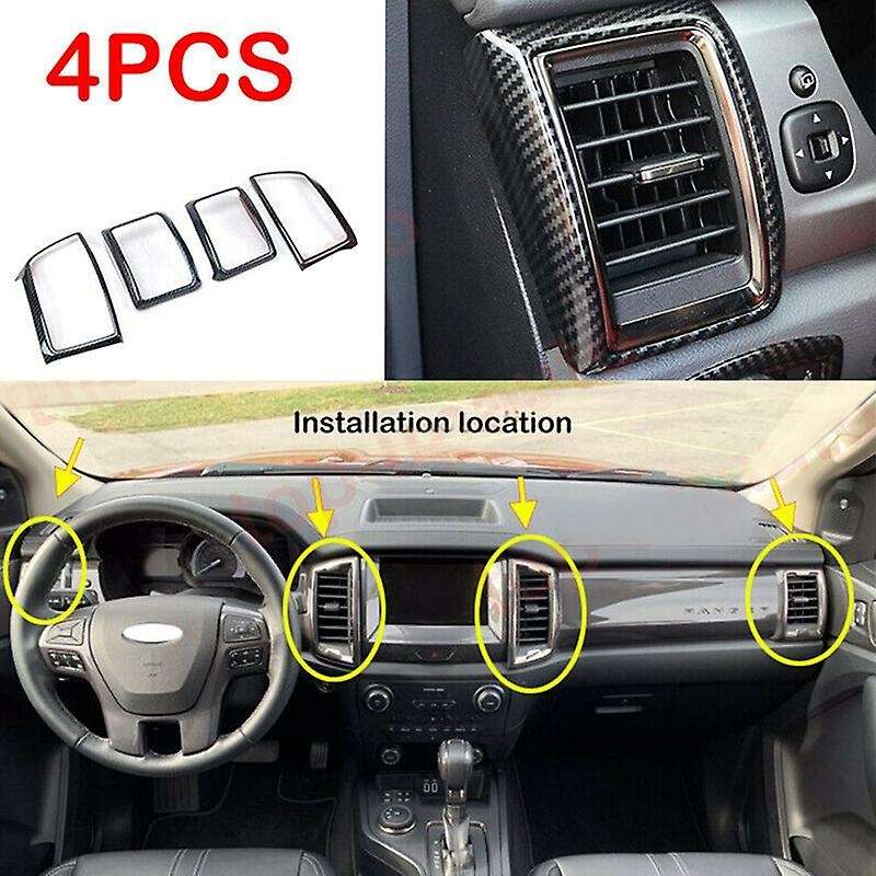 Carbon Fiber Central Dashboard Vent Frame Rear Air Conditioner Outlet Trim for Everest Endeavor 2015