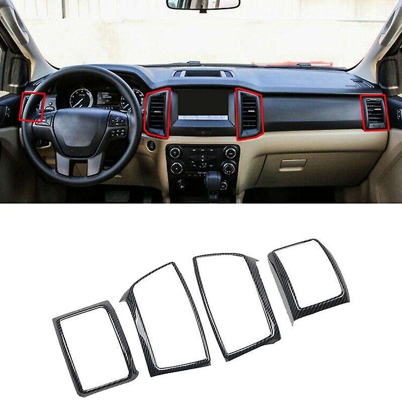 Carbon Fiber Central Dashboard Vent Frame Rear Air Conditioner Outlet Trim for Everest Endeavor 2015