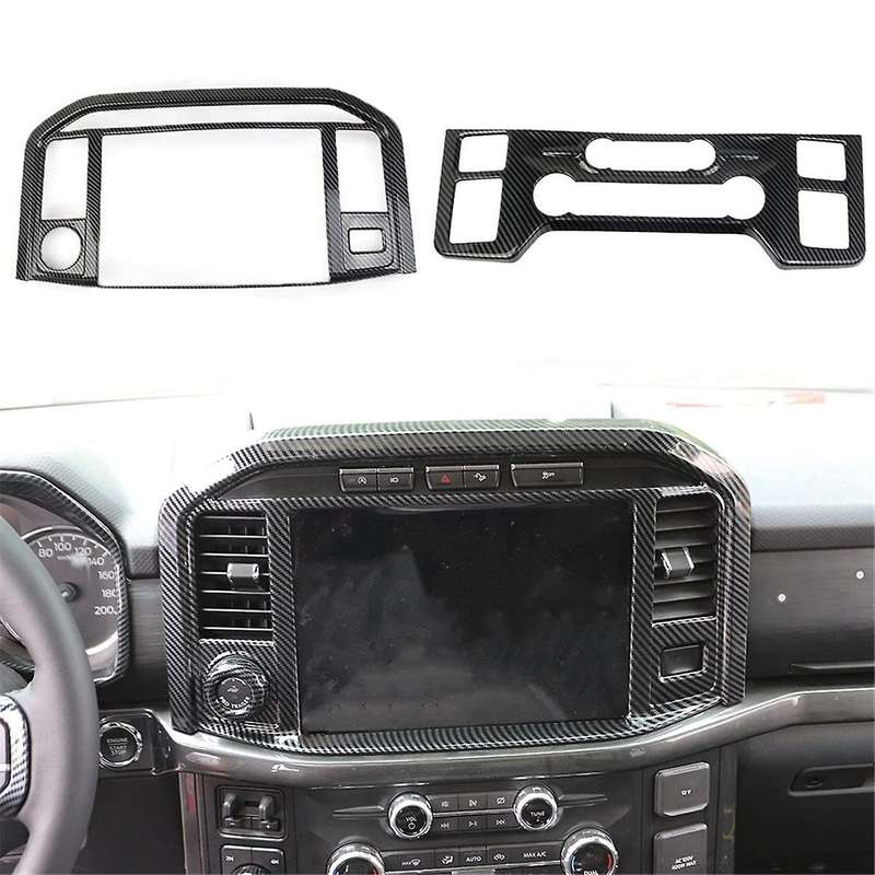 Carbon Fiber Central Control Panel Cover Trim for 2021-2023 Ac Adjustment+navigation Frame Cover ,2p