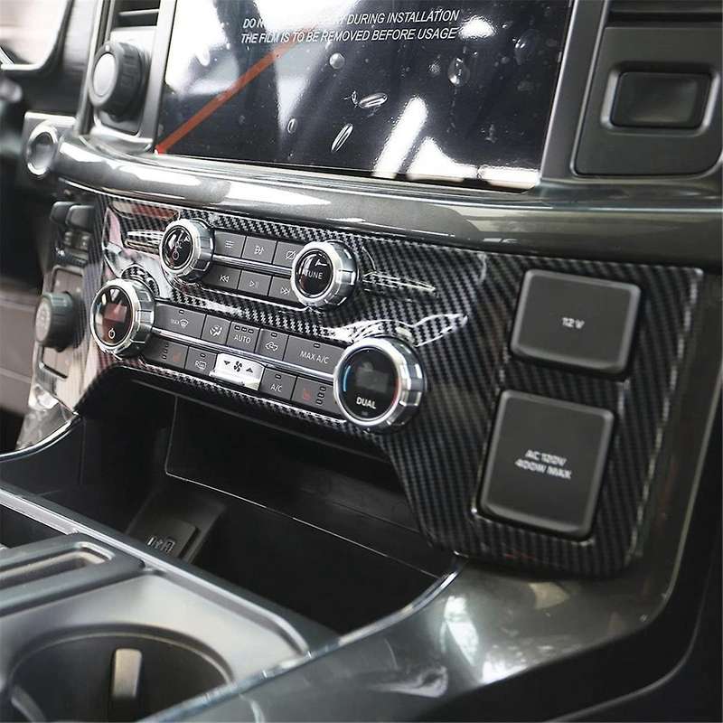 Carbon Fiber Central Control Panel Cover Trim for 2021-2023 Ac Adjustment+navigation Frame Cover ,2p