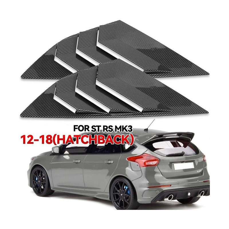 Carbon Fiber Color Rear Side Vent Quarter Window Louver Shutter Cover for Focus Mk3 St Hatchback 20
