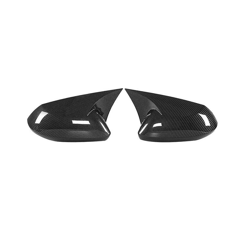 Carbon Fiber Color Ox Horn Rearview Mirror Cover Cap Trim for 2019-2023