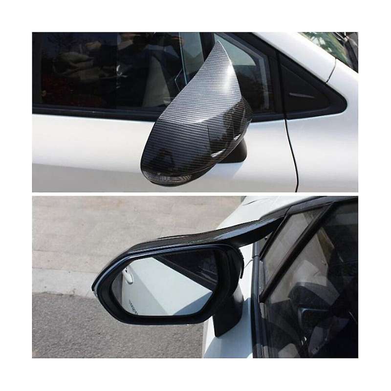 Carbon Fiber Color Ox Horn Side Door Rearview Mirror Cover Trim Cap for 2019-2023