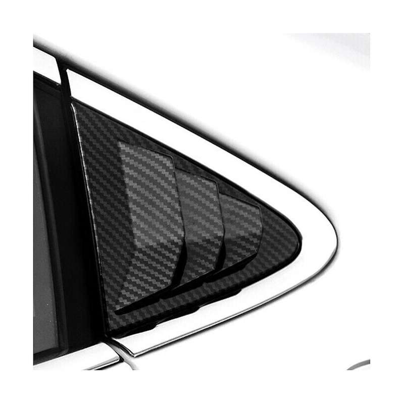 Carbon Fiber Color Rear Side Vent Quarter Window Louver Shutter Cover for 2020-2023