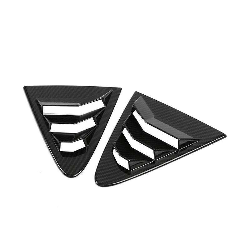 Carbon Fiber Color Rear Side Vent Quarter Window Louver Shutter Cover for 2020-2023