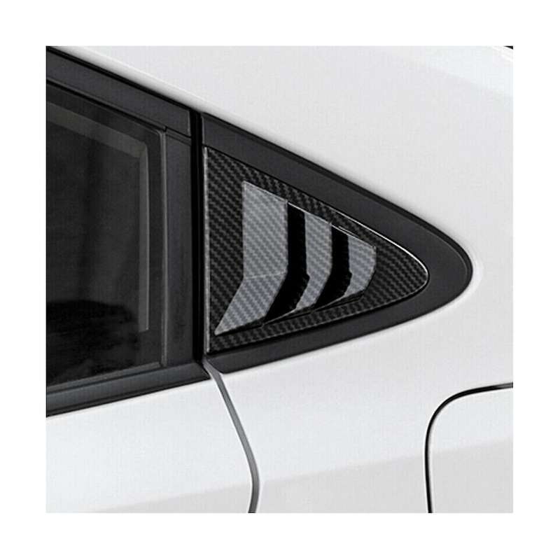 Carbon Fiber Color Rear Side Vent Quarter Window Louver Shutter Cover for 2020-2023