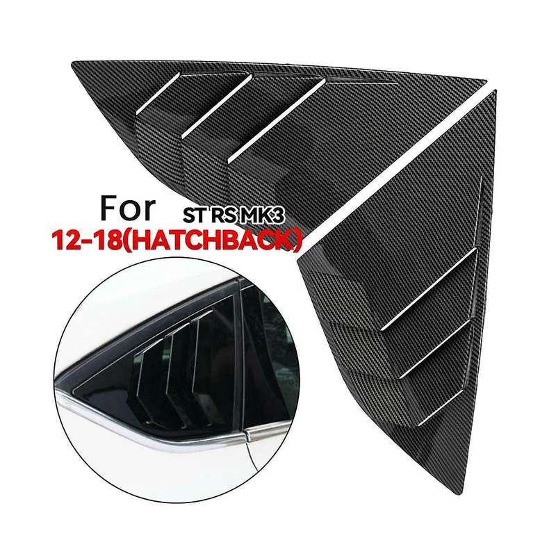 Carbon Fiber Color Rear Side Vent Quarter Window Louver Shutter Cover for Focus Mk3 St Hatchback 201