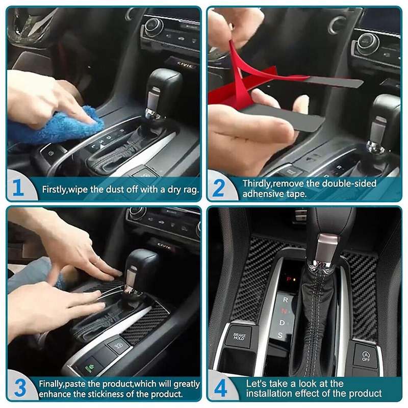 Carbon Fiber Console CD Panel Trim for C Class W204 2007-2010 Type D