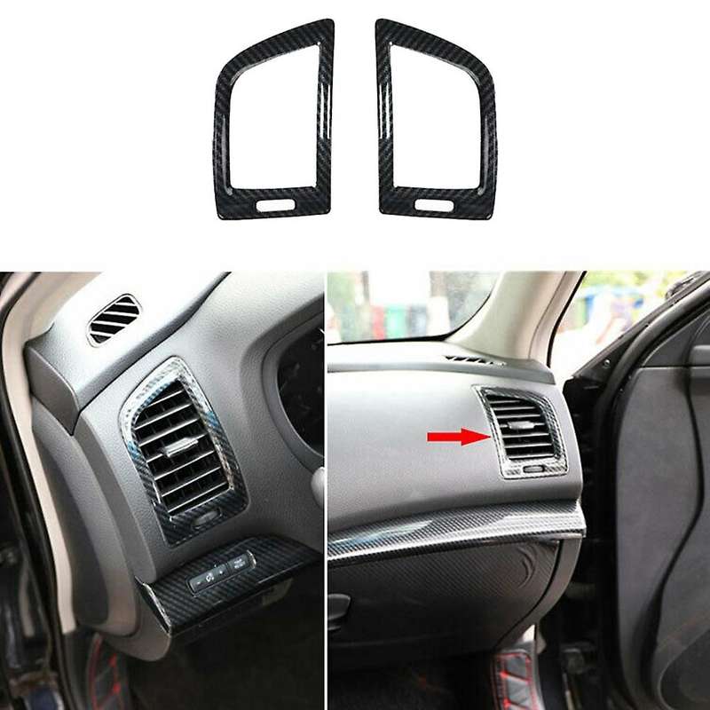 Carbon Fiber Console L&R Side AC Air Conditioning Outlet Vent Cover Trim for Teana Altima 2013-2018