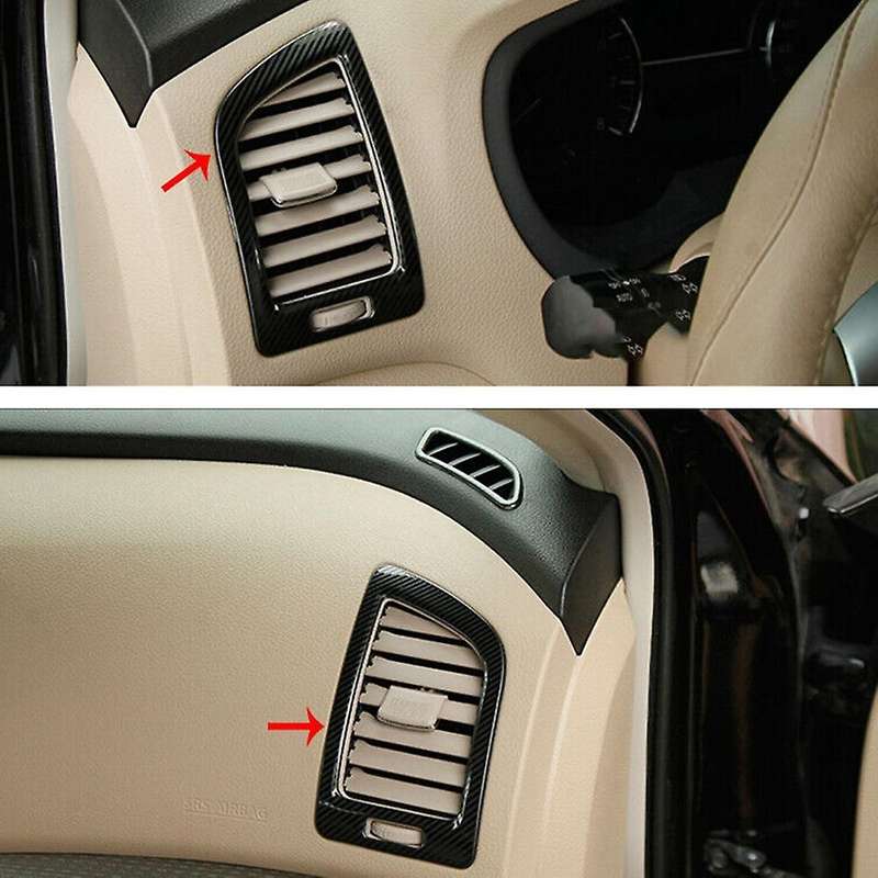 Carbon Fiber Console L&R Side AC Air Conditioning Outlet Vent Cover Trim for Teana Altima 2013-2018