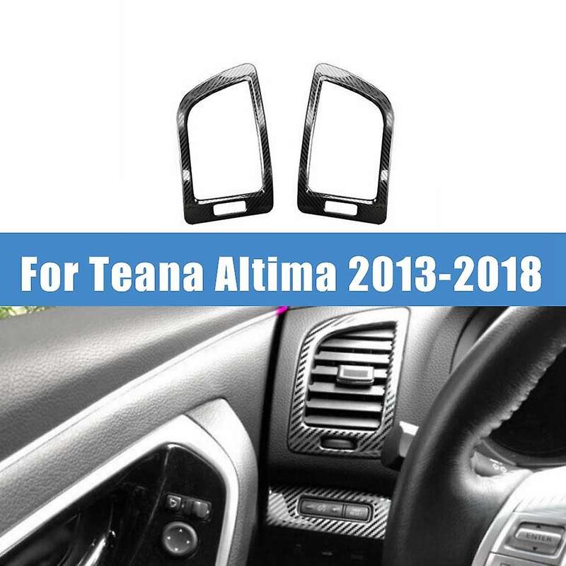 Carbon Fiber Console L&R Side AC Air Conditioning Outlet Vent Cover Trim for Teana Altima 2013-2018