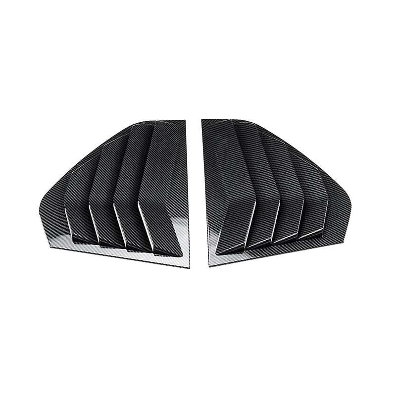 Carbon Fiber Color Rear Side Vent Quarter Window Louver Shutter Cover Trim for Mk8 2021-2023