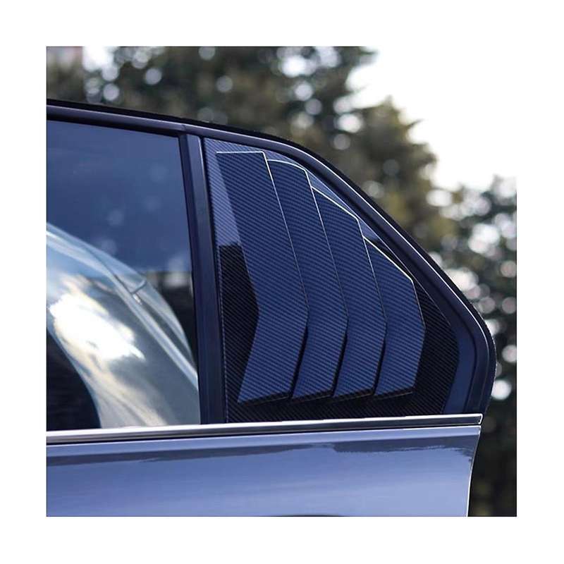 Carbon Fiber Color Rear Side Vent Quarter Window Louver Shutter Cover Trim for Mk8 2021-2023