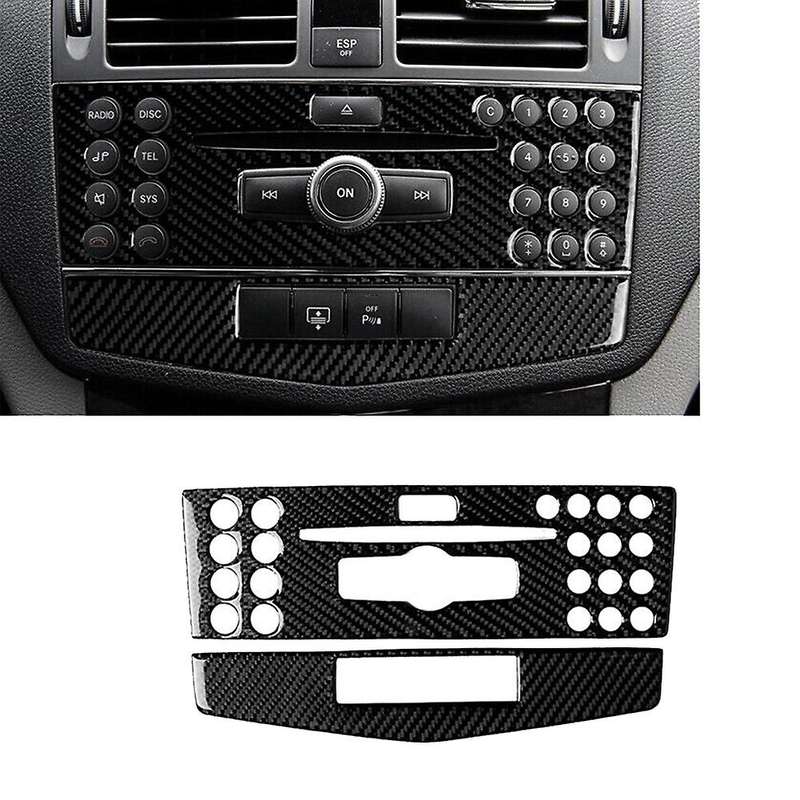 Carbon Fiber Console CD Panel Trim for C Class W204 2007-2010