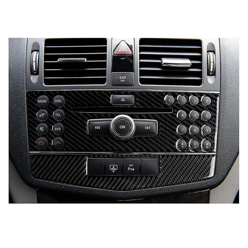 Carbon Fiber Console CD Panel Trim for C Class W204 2007-2010