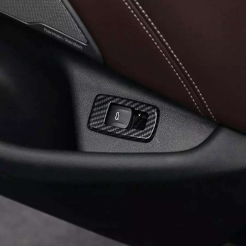 Carbon Fiber Color Style Car Interior Tail Door Switch Frame Cover Trim for- 5 Series G30 2017-2018