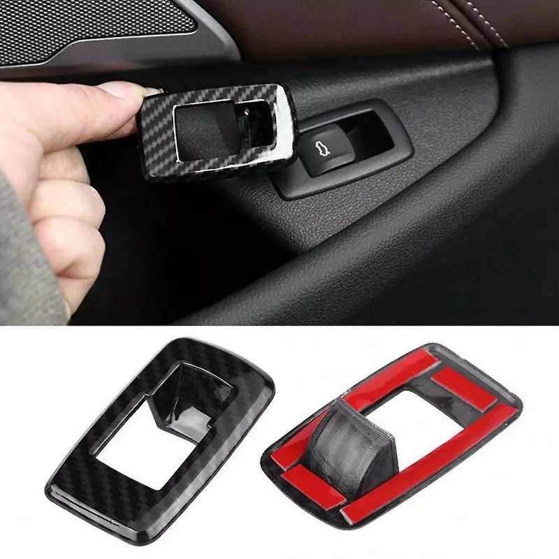 Carbon Fiber Color Style Car Interior Tail Door Switch Frame Cover Trim for- 5 Series G30 2017-2018