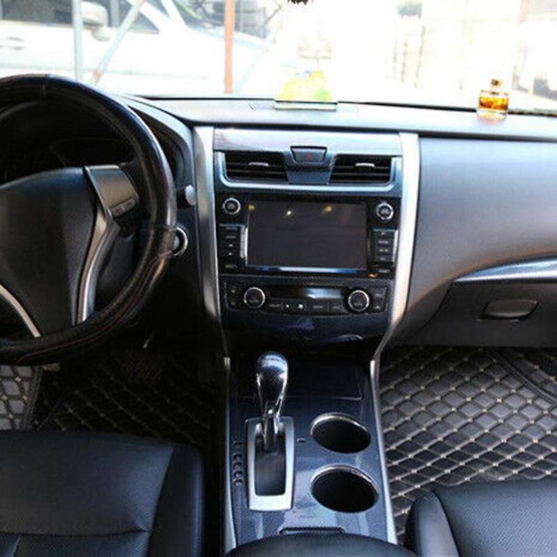 Carbon Fiber Dashboard Center A/C Console Panel Cover Trim for Altima Teana 2013-2017 Decoration
