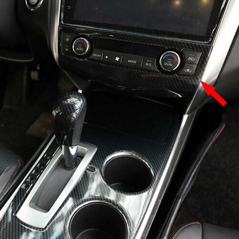 Carbon Fiber Dashboard Center A/C Console Panel Cover Trim for Altima Teana 2013-2017 Decoration