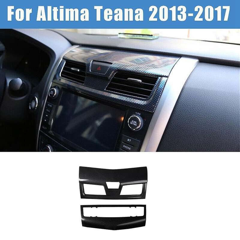 Carbon Fiber Dashboard Center A/C Console Panel Cover Trim for Altima Teana 2013-2017 Decoration