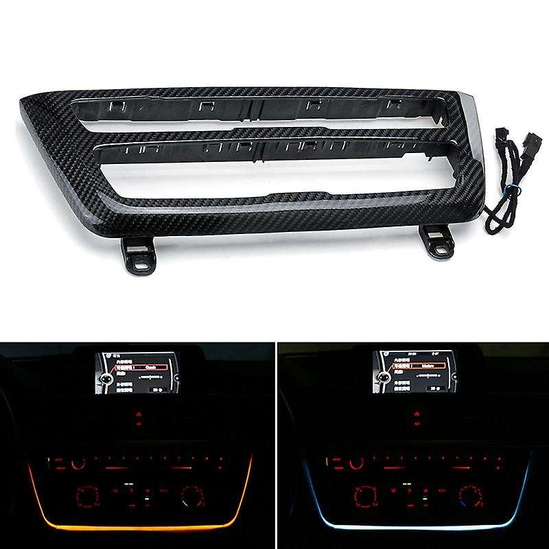 Carbon Fiber Dashboard Cover Trim AC Panel LED Ambient Light Interior Door Ambient Light Strip for 3